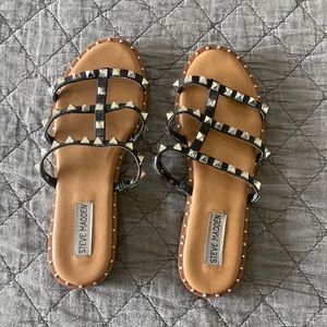 Steve Madden black slides sandal with studs